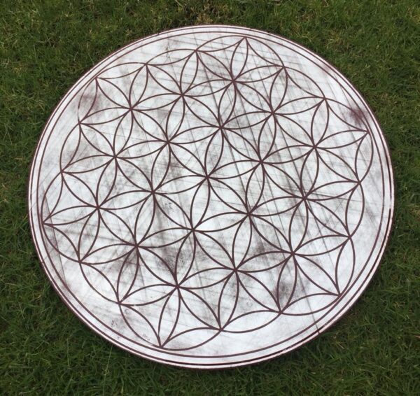 Flower of Life Blood Painted Mirror Art