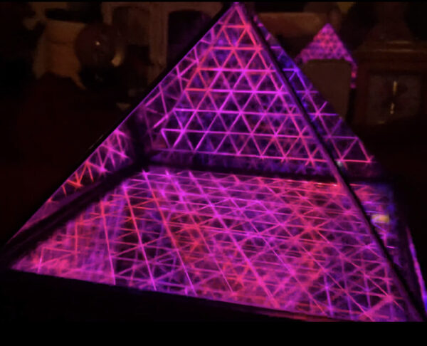 Pyramid Infinity Mirror Art Sculpture Ascension Set of 2 - Image 5