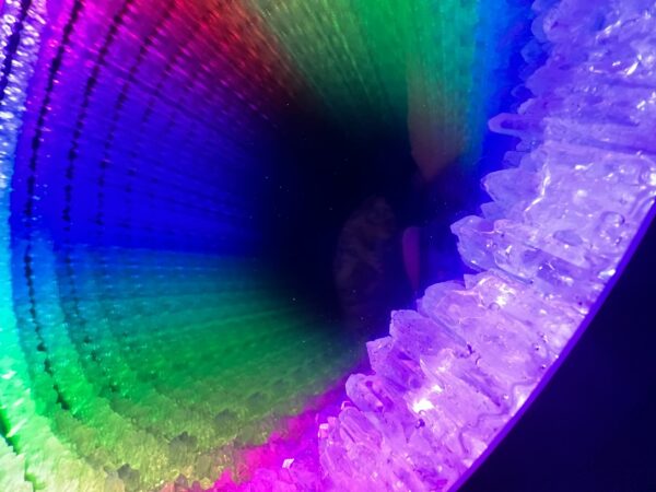 Quartz Kaleidoscope Infinity Mirror wall Art by Nicky Alice LED Rainbow Crystal Glass