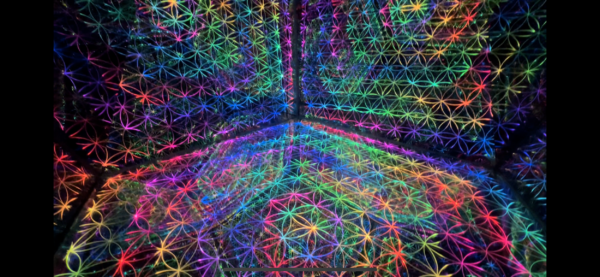Pentagonal Pyramid Infinity Mirror Sculpture by Nicky Alice