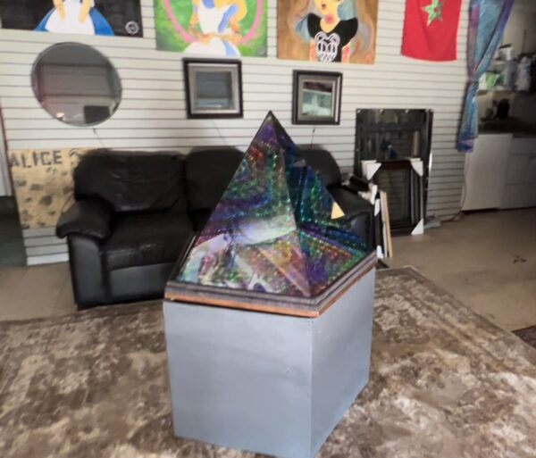 Pentagonal Pyramid Infinity Mirror Sculpture by Nicky Alice - Image 2