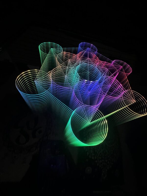 Metatrons Cube LED Infinity Mirror Coffee Table - Sacred Geometry - Image 3