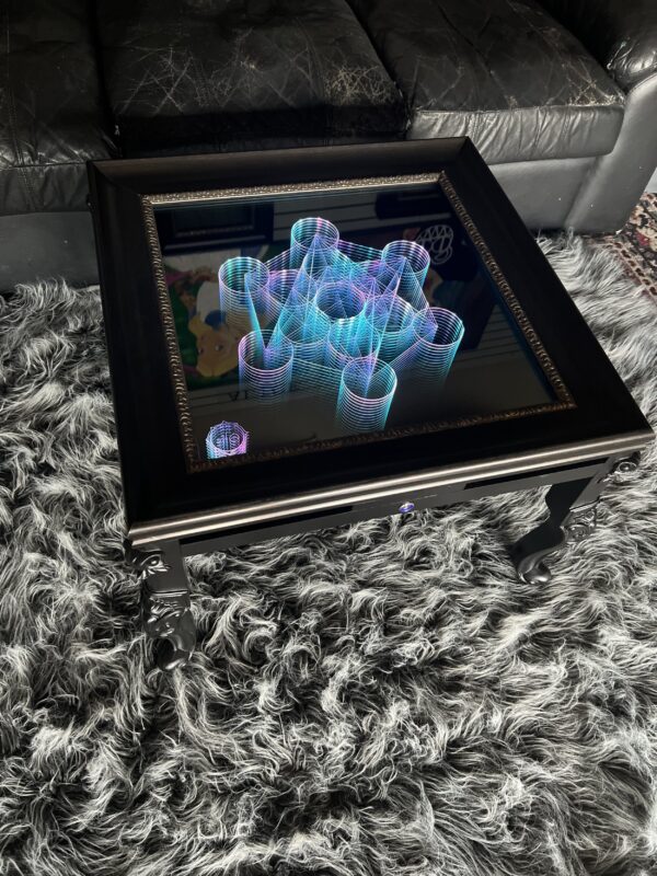 Metatrons Cube LED Infinity Mirror Coffee Table - Sacred Geometry