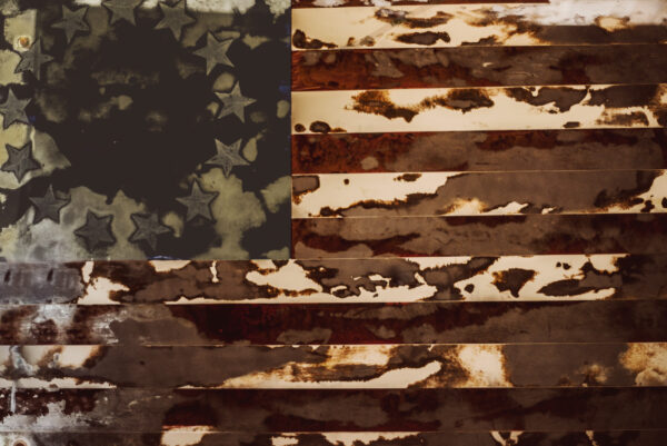 Old Glory Blood Painted Mirror Art