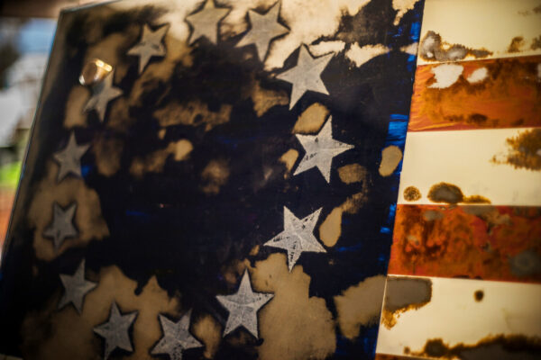 Old Glory Blood Painted Mirror Art - Image 2