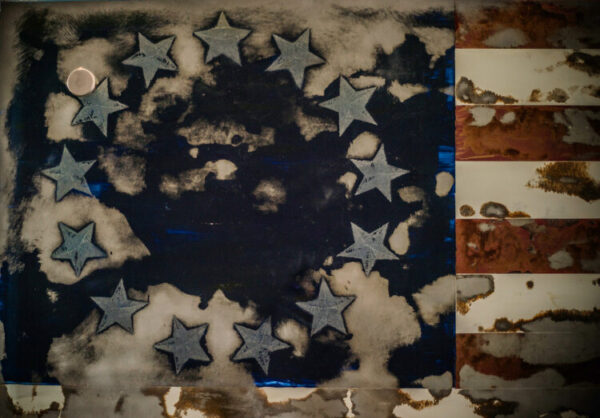 Old Glory Blood Painted Mirror Art - Image 3